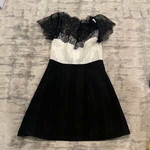 Sandro Black and White Lace Formal Dress